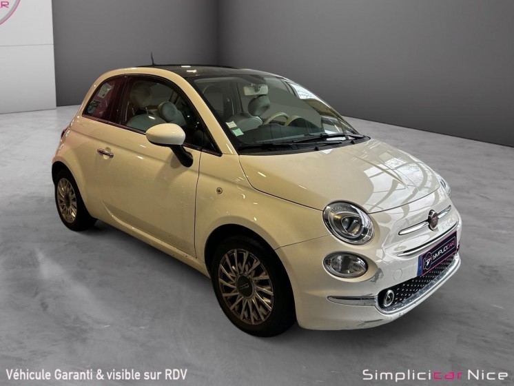 Fiat 500 serie 6 1.2 69 ch lounge / garante 12 mois / toit panoramique / radar arriere/ clim occasion  simplicicar nice -...