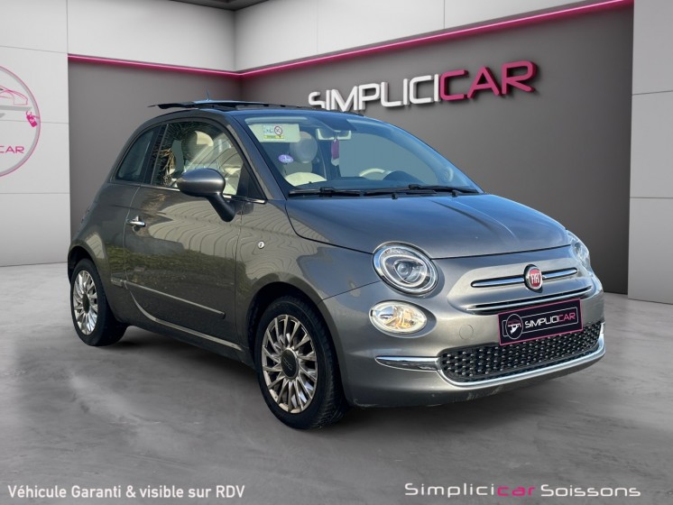 Fiat 500 serie 6 1.2 69 ch lounge - carplay/toit ouvrant/clim/radar ar - garantie 12 mois occasion simplicicar soissons...