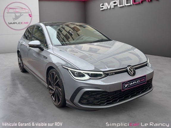 Volkswagen golf 2.0 tdi scr 200 dsg7 gtd carplay toit ouvrant pack intérieur led suivi complet volkswagen garantie 12 mois...