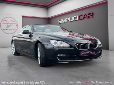 Bmw serie 6 cab f12 640d 313ch xdrive exclusive a cabriolet caméra 360 cuir blanc occasion simplicicar labarthe simplicicar...