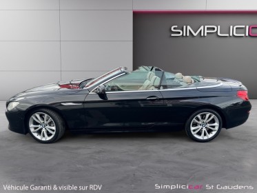Bmw serie 6 cab f12 640d 313ch xdrive exclusive a cabriolet caméra 360 cuir blanc occasion simplicicar labarthe simplicicar...