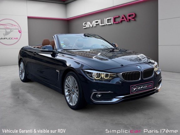 Bmw serie 4 cabriolet f33 lci 420d 190 ch luxury- camÉra de recul-siÈges ÉlÉctriques À mÉmoire chauffant-ouverture...