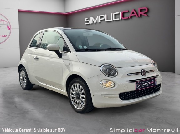 Fiat 500 serie 6 euro 6d 1.2 69 ch eco pack lounge toit panoramique carplay garantie 12 mois occasion montreuil (porte de...