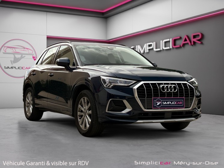 Audi q3 35 tfsi 150 ch s tronic 7 design luxe bleu cosmos caméra de recul toit ouvrant garantie 12 mois occasion simplicicar...