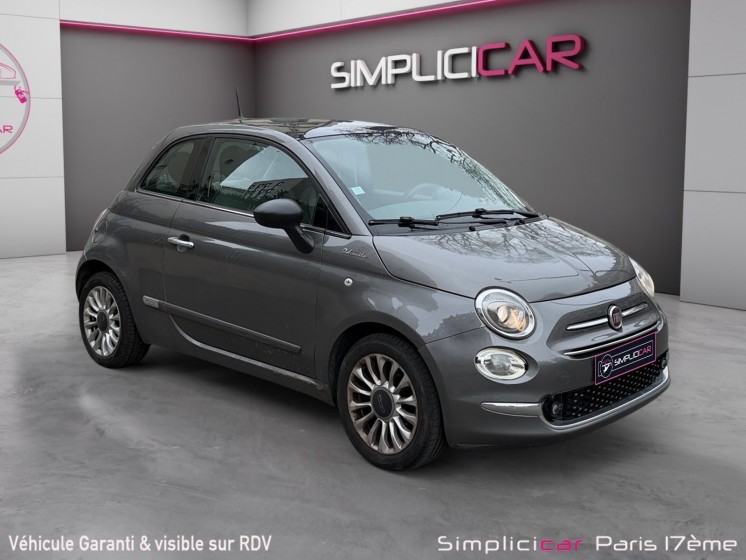 Fiat 500 1.2 8v 69 ch dolcevita toit panoramique carplay occasion paris 17ème (75)(porte maillot) simplicicar simplicibike...