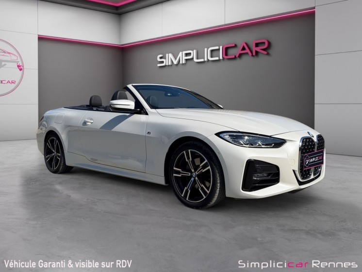 Bmw serie 4 cabriolet g23 420i 184 ch bva8 m sport - blanc nacré - camera de recul - complet bmw occasion simplicicar rennes...