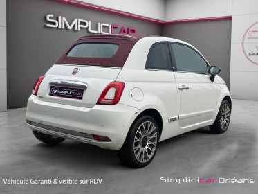 Fiat 500c serie 4 1.2 69 ch lounge cabriolet 1ère main gps bluetooth radar ar garantie 12 mois occasion simplicicar orleans...