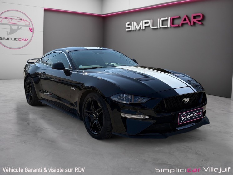 Ford mustang fastback v8 5.0 bva10 gt, pack premium, magneride, suivi ford, garantie 12 mois. occasion simplicicar villejuif ...