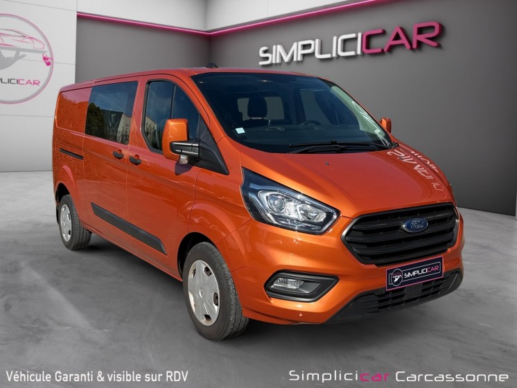 Ford transit custom cabine approfondie 320 l2h1 2.0 ecoblue 130 ss bva8 limited distri faite occasion simplicicar carcassonne...