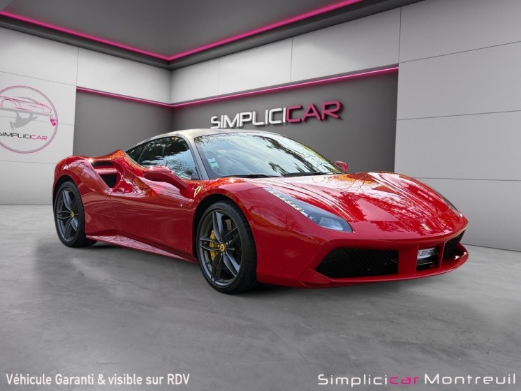 Ferrari 488 gtb 4.0 v8 670ch rosso corsa origine ferrari france 2eme main occasion montreuil (porte de vincennes)(75)...