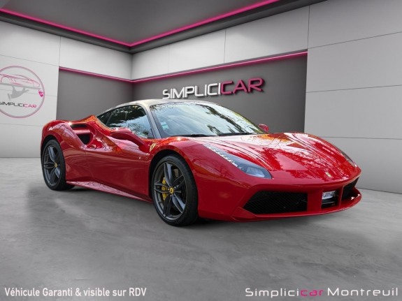 Ferrari 488 gtb 4.0 v8 670ch rosso corsa origine ferrari france 2eme main occasion montreuil (porte de vincennes)(75)...
