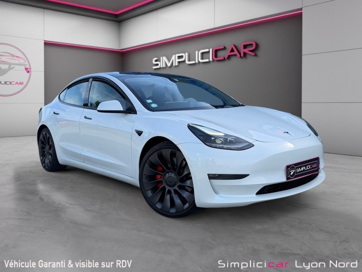 Tesla model 3 performance dual motor awd  batterie neuve soh 99% garantie constructeur 2031 occasion simplicicar lyon nord...