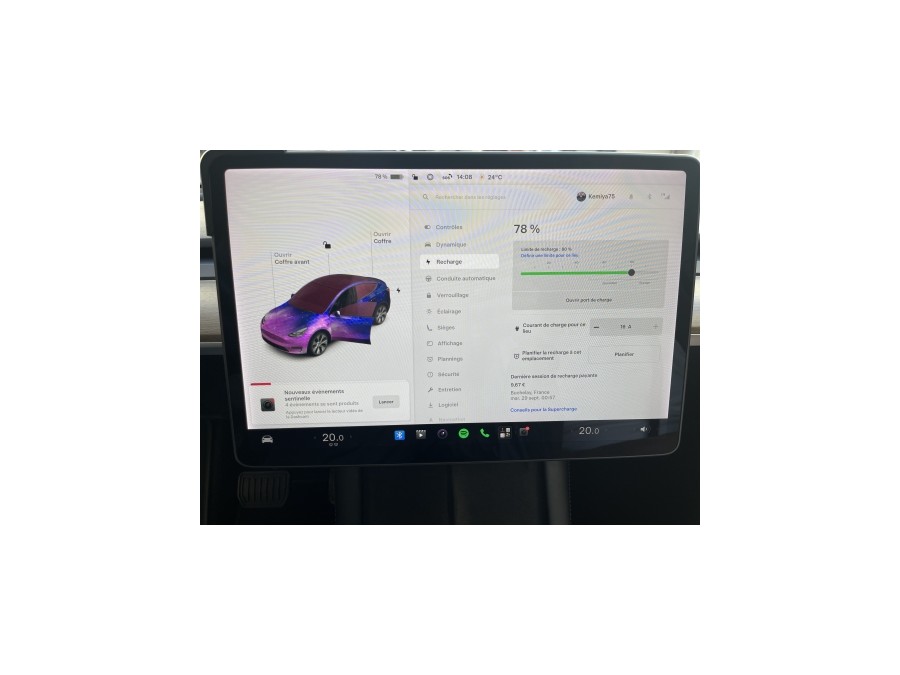 TESLA d'occasion Y GRANDE AUTONOMIE DUAL MOTOR AWD de 2021 Paris 15