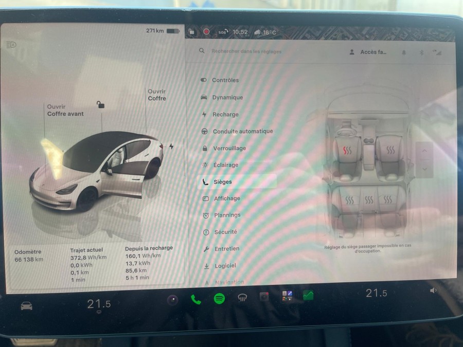 TESLA d'occasion MODEL3 AUTONOMIE STANDARD PLUS RWD de 2022 Paris 15