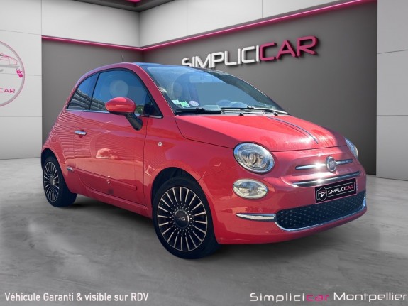 Fiat 500 my17 1.2 69 ch eco pack lounge carplay, regulateur, toit panoramique, garantie 12 mois occasion montpellier (34)...