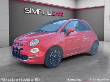 Fiat 500 my17 1.2 69 ch eco pack lounge carplay, regulateur, toit panoramique, garantie 12 mois occasion montpellier (34)...