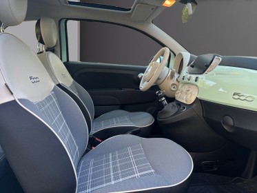 Fiat 500 my20 serie 7 euro 6d 1.2 69 ch eco pack s/s lounge couleur rare, carplay, toit panoramique, régulateur, garantie...