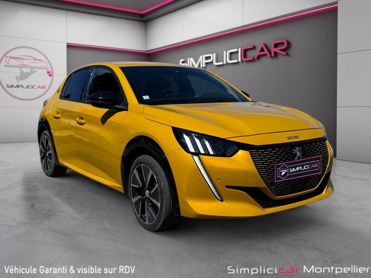 Peugeot 208 electrique 50kwh 136ch gt line/ caméra/carplay occasion montpellier (34) simplicicar simplicibike france