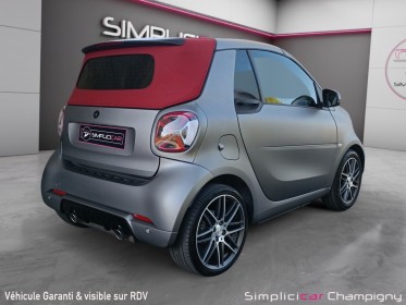 Smart fortwo cabrio brabus xclusive 109 cv- cuir -sièges chauffants - sono jbl- capote rouge - camera recul occasion...