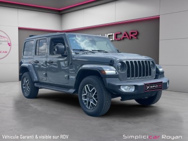 Jeep wrangler unlimited 4xe 2.,0 turbo 380 ch phev 4x4 bva 8 rapports sahara origine jeep royan / garantie 12 mois occasion...