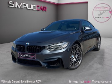 Bmw m4 coupe f82 450 ch pack competition m dkg7 car play / supp. silencieux / toit et diffuseur carbone / suivi entretien...