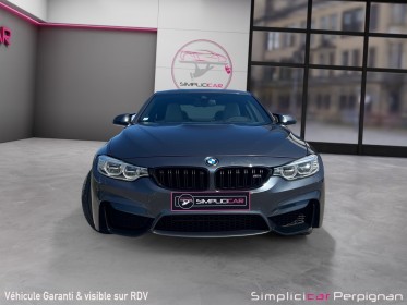Bmw m4 coupe f82 450 ch pack competition m dkg7 car play / supp. silencieux / toit et diffuseur carbone / suivi entretien...