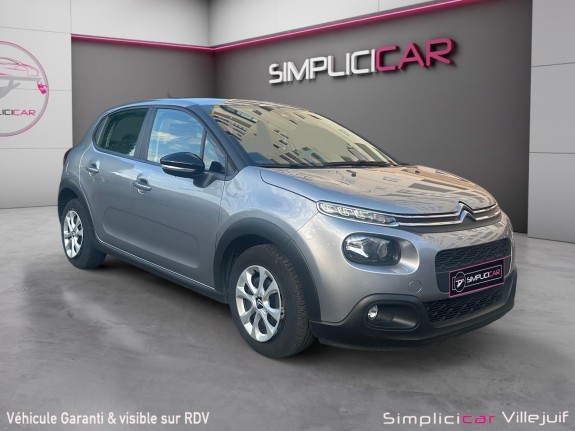 Citroen c3 c3 bluehdi 100 ss bvm5 shine, suivie citroen, carplay, radar ar, faible kilométrage, garantie 12 mois occasion...