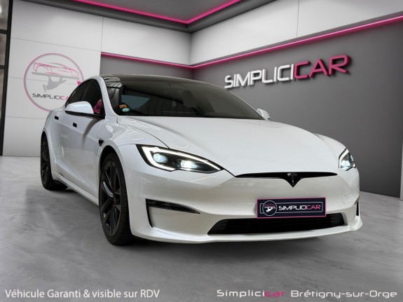 Tesla model s plaid tri-motor 1020ch awd - tva récupérable - garantie constructeur occasion simplicicar bretigny-sur-orge...