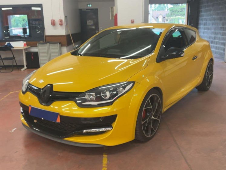 Renault megane iii coupe rs 2.0 265ch - en cours d'arrivage - jaune sirius - châssis cup - jantes steev 19 occasion...