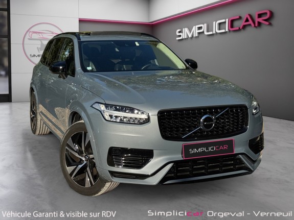 Volvo xc90 r-design recharge t8 awd 30387 ch 7pl carplay/ toit ouvrant/ attelage/ entretien volvo occasion simplicicar...