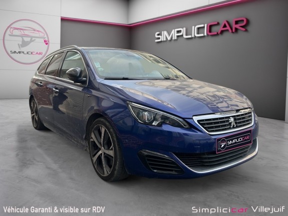 Peugeot 308 sw 2.0 bluehdi 180ch ss eat6 gt, toit panoramique, caméra de recul, palettes au volant, bluetooth, garantie...