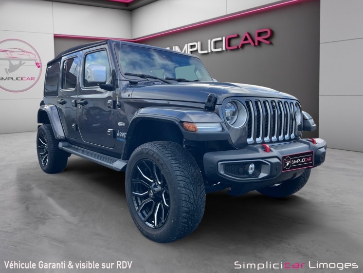 Jeep wrangler unlimited 4xe 2.0 l t 380 ch phev 4x4 bva8 overland occasion simplicicar limoges  simplicicar simplicibike france Jeep wrangler unlimited 4xe 2.0 l t 380 ch phev 4x4 bva8 overland occasion simplicicar limoges  simplicicar simplicibike france