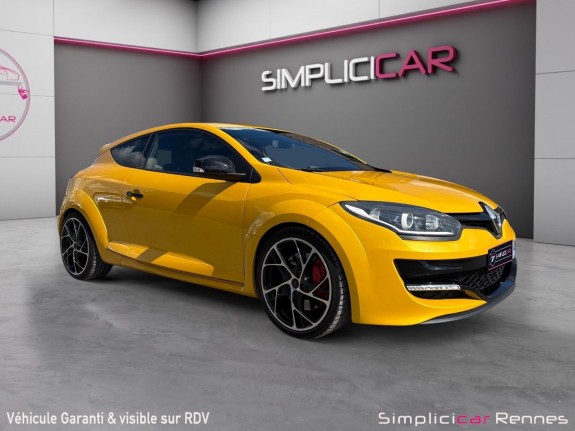 Renault megane iii coupe rs 2.0 265ch - jaune sirius - jantes steev 19  - ligne milltek - suivi complet - bose - bluetooth...