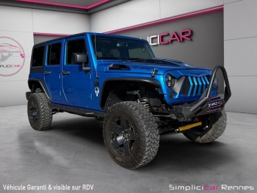 Jeep wrangler 2.8 crd 200cv rubicon jk wrangler 5 portes , carplay, 31650 km , couleur hydro blue, rehaussée , pont...
