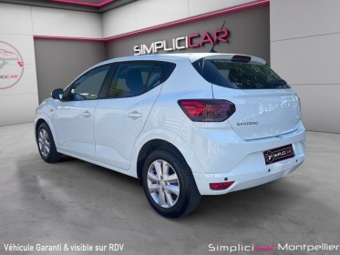 Dacia sandero sce 65 expression garantie 12 mois carplay régulateur climatisation faible consommation occasion montpellier...
