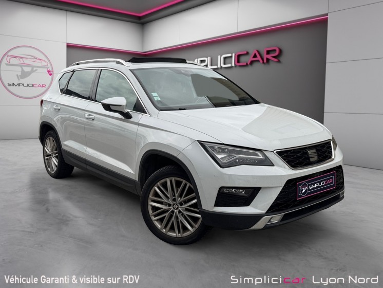 Seat ateca 1.6 tdi 115 ch start/stop ecomotive dsg7 xcellence toit ouvrant panoramique, car play, coffre electrique...