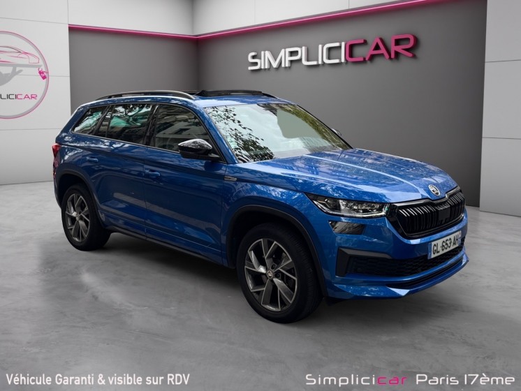 Skoda kodiaq 2.0 tdi 150 scr dsg7 4x4 7pl sportline/ toit ouvrant panoramique / sieges chauffants/ camera 360 occasion paris...
