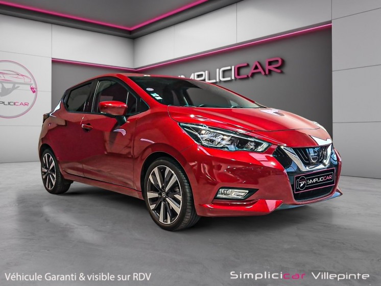 Nissan micra 2020 ig-t 92 tekna garantie 12 mois 1er main, entretien complet nissan, garantie nissan, angle mort, caméras......