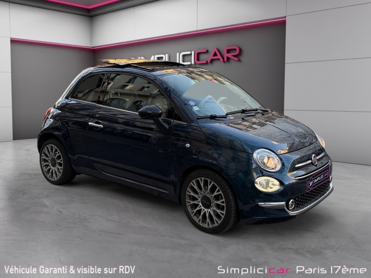 Fiat 500 my17 0.9 85 ch twinair ss lounge/ toit ouvrant / carplay / sieges en cuir occasion paris 17ème (75)(porte maillot)...