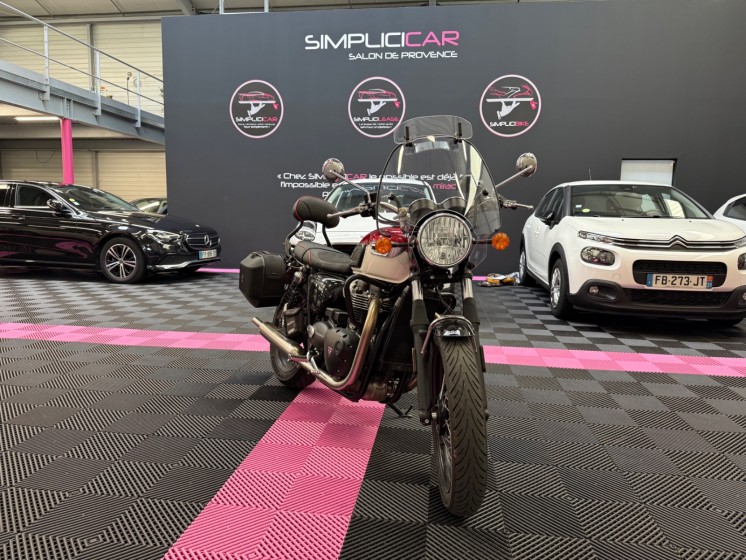Triumph bonneville t 100 bulle/sacoche/selle confort/crash bar/poignées chauffantes/garantie occasion simplicicar salon de...