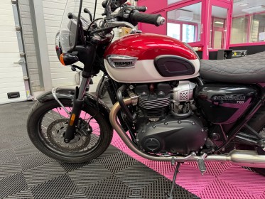 Triumph bonneville t 100 bulle/sacoche/selle confort/crash bar/poignées chauffantes/garantie occasion simplicicar salon de...