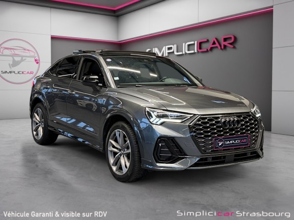 Audi q3 sportback 35 tfsi 150 ch s tronic 7 s line suivi audi - gris daytona - pack black - toit ouvrant - camera - keyless...