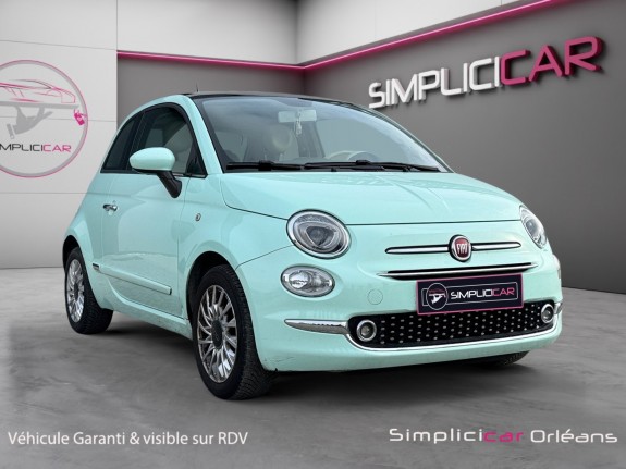 Fiat 500 serie 6 1.2 69 ch eco pack lounge toit pano bluetooth radar ar garantie 12 mois occasion simplicicar orleans...