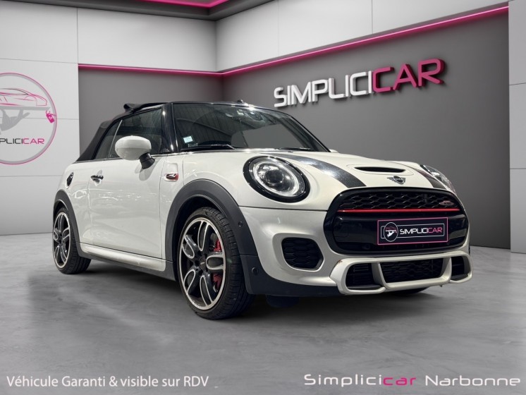 Mini cabriolet f57 lci john cooper works 231 ch bva8 jcw ultimate garantie 12 mois carplay affichage tête haute sièges......