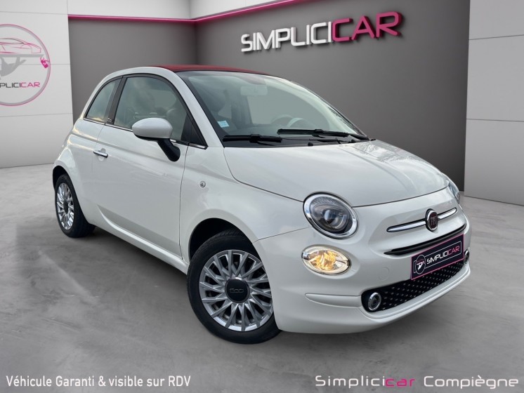 Fiat 500c my22 hybride riva -capote rouge - premiere main - faible km - occasion simplicicar compiegne simplicicar...